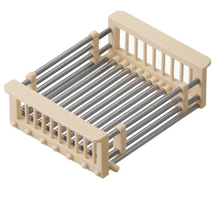 Égouttoir télescopique en acier – Beige