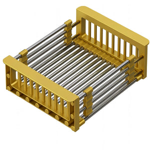 Égouttoir Télescopique Panier en Acier - Doré