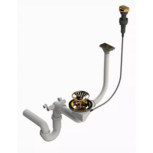 Siphon d'évier Atena simple bac - Automatique - Doré